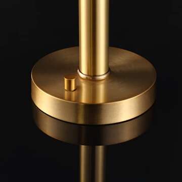 Modern Gold Table Lamp with LED Bulb and Art Deco Design