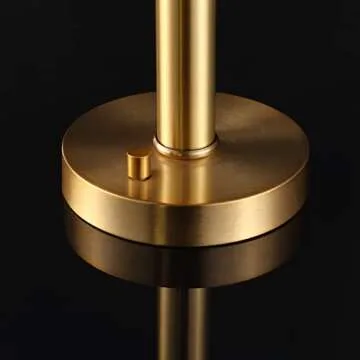 Modern Gold Table Lamp with LED Bulb and Art Deco Design