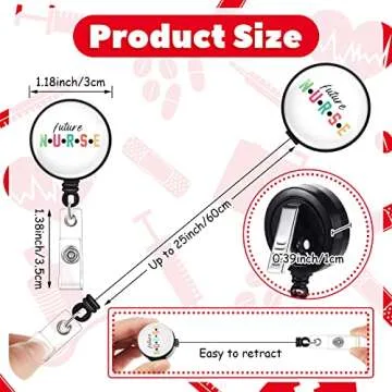 Juinte 3 Pcs Nursing Student Badge Reel Nurse in Progress Loading Retractable Badge with Swivel Clip for Student Essentials