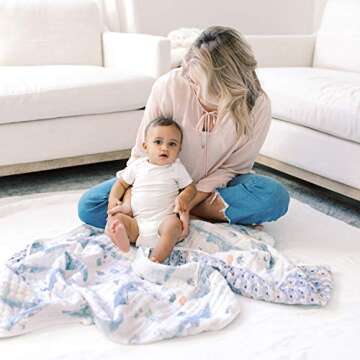 aden + anais 100% Cotton Muslin Baby Blanket Crib Bedding for Newborn Baby and Toddler, Nursery Blanket for Boys and Girls, Baby Registry and Shower Gift - Sunrise Painted Desert