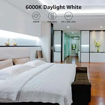 Lepro 12V LED Strip Light, Flexible, SMD 2835, 16.4ft Tape Light for Home, Kitchen, Party, Christmas...