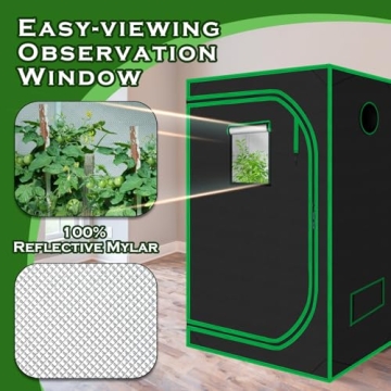 Green Hut Grow Tent 32"x32"x63" Ideal for Indoor Growing