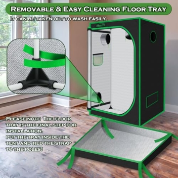 Green Hut Grow Tent 32"x32"x63" Ideal for Indoor Growing