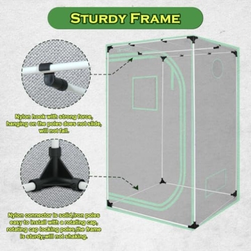 Green Hut Grow Tent 32"x32"x63" Ideal for Indoor Growing