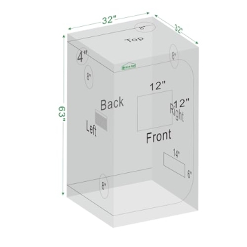 Green Hut Grow Tent 32"x32"x63" Ideal for Indoor Growing