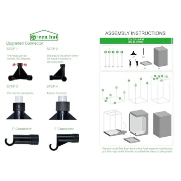 Green Hut Grow Tent 32"x32"x63" Ideal for Indoor Growing