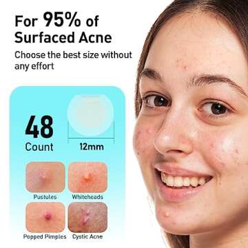 TKTK Invisible Acne Patches with Salicylic Acid, 48 Count