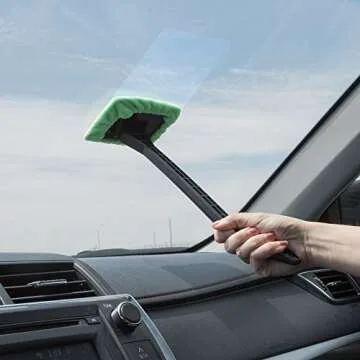 Stalwart Windshield Cleaner with Pivoting Head and Washable Cloth