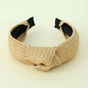 Elegantly Knitted FEDANS Straw Headbands for All Occasions