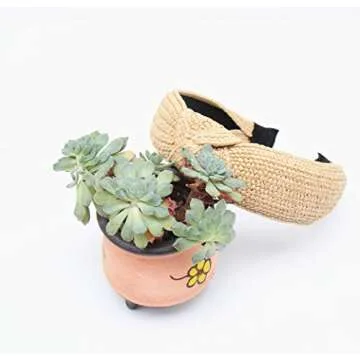 Elegantly Knitted FEDANS Straw Headbands for All Occasions