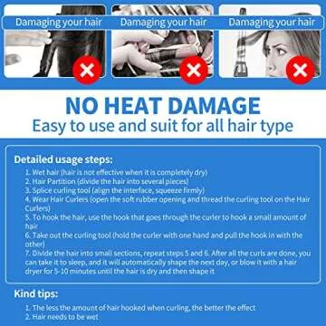 28 Pieces Heatless Curlers No Heat Spiral Curls Hair Curlers Styling Kit with 2 Pieces Styling Hooks for Most Kinds of Hairstyles (30 cm, Assorted Color)