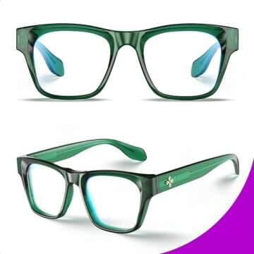 VISOONE Stylish Frame Blue Light Blocking Glasses for Men and Women BONA