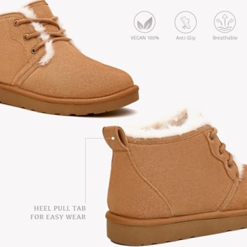 Cozy BlackTwig Women Fur Lined Winter Ankle Boots