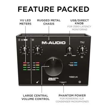 M-Audio AIR 192x4 USB C Audio Interface for Recording, Podcasting, Streaming with Studio Quality Sound, 1 XLR in and Music Production Software