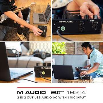 M-Audio AIR 192x4 USB C Audio Interface for Recording, Podcasting, Streaming with Studio Quality Sound, 1 XLR in and Music Production Software