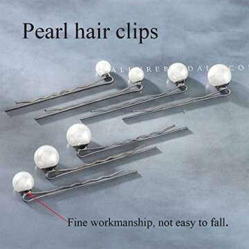 BARTOSI Pearl Hair Clips White Pearl Hair Pins Small Pearls Bobby Pins Bride Wedding Hair Accessories for Women (Pack of 7)