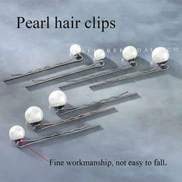 BARTOSI Pearl Hair Clips White Pearl Hair Pins Small Pearls Bobby Pins Bride Wedding Hair Accessories for Women (Pack of 7)
