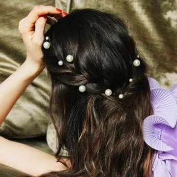 BARTOSI Pearl Hair Clips White Pearl Hair Pins Small Pearls Bobby Pins Bride Wedding Hair Accessories for Women (Pack of 7)