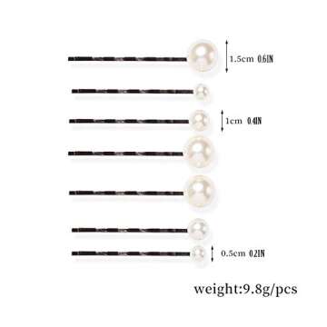 BARTOSI Pearl Hair Clips White Pearl Hair Pins Small Pearls Bobby Pins Bride Wedding Hair Accessories for Women (Pack of 7)