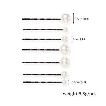 BARTOSI Pearl Hair Clips White Pearl Hair Pins Small Pearls Bobby Pins Bride Wedding Hair Accessories for Women (Pack of 7)