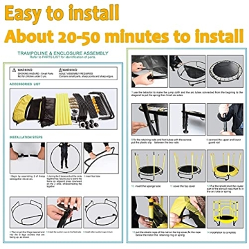 60" Kids Trampoline with Safety Net and Basketball Hoop