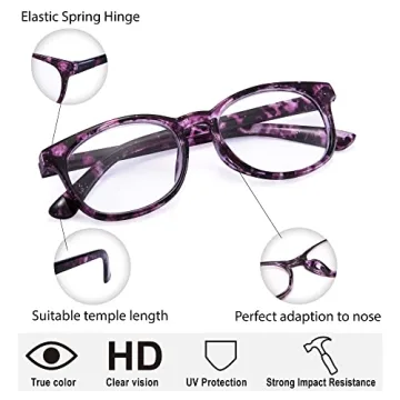 EYEGUARD 4 Pack Fashionable Reading Glasses Women