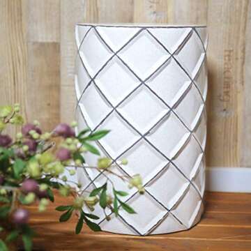 MOTINI Heavy Duty Ceramic Garden Stool for any Space