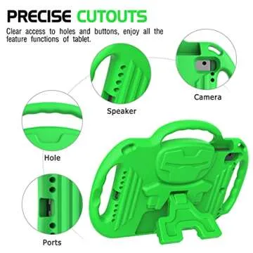 AVAWO Kids Case for iPad 6th Generation 9.7 inch 2018 Case, iPad Air 2 Kids Case - with Shoulder Strap, Shockproof Handle Stand Kids Protective Case for iPad 9.7 inch 5 & 6th Gen & iPad Air - Green