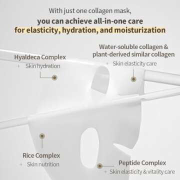 NACIFIC Collagen Gel Facial Mask (Rice Peptide) 4EA Set Hydrogel Deep Korean Face Mask Hydrating Overnight Elasticity Firming Pore Minimizing for All skin types