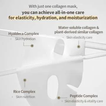 NACIFIC Collagen Gel Facial Mask (Rice Peptide) 4EA Set Hydrogel Deep Korean Face Mask Hydrating Overnight Elasticity Firming Pore Minimizing for All skin types