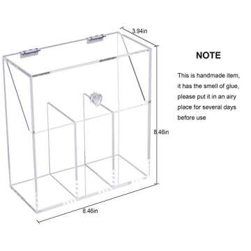 FOOCORDDY Covered Makeup Brush Holder with Dustproof Lid and Pearls Beads, Large Capacity Acrylic Clear Cosmetic Brush Storage Organizer for Vanity