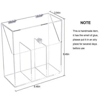 FOOCORDDY Covered Makeup Brush Holder with Dustproof Lid and Pearls Beads, Large Capacity Acrylic Clear Cosmetic Brush Storage Organizer for Vanity