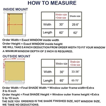 LANTIME Bamboo Roman Shades Light Filtering Easy Installation