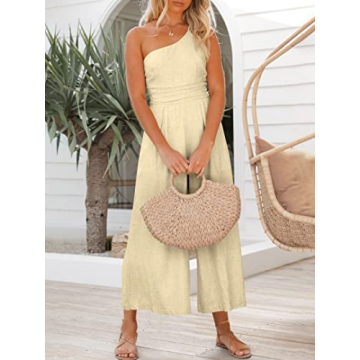 Trendy One Shoulder High Waist Jumpsuit for Women