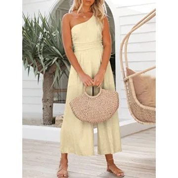 Trendy One Shoulder High Waist Jumpsuit for Women