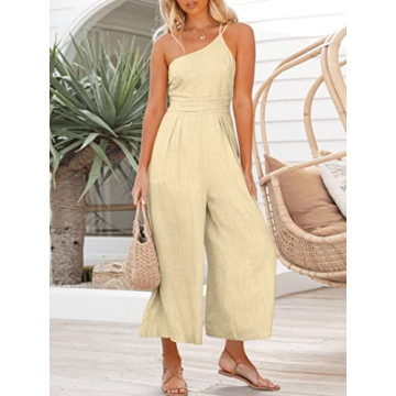 Trendy One Shoulder High Waist Jumpsuit for Women