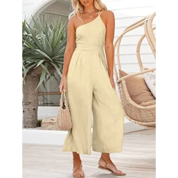 Trendy One Shoulder High Waist Jumpsuit for Women