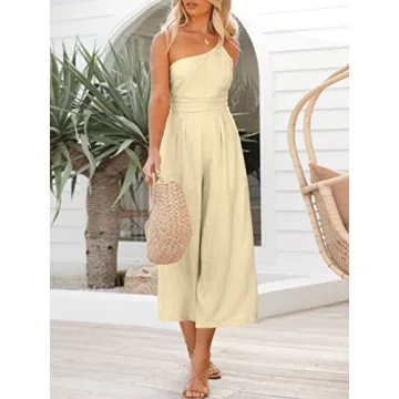 Trendy One Shoulder High Waist Jumpsuit for Women