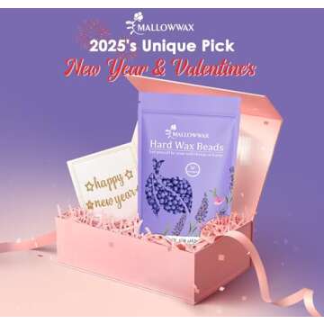 Mallowwax Hard Wax Beads, Wax Beans for Hair Removal, Natural Lavender, Stripless, Coarse Body Hair Specific - Ideal for Bikini, Brazilian, Legs, Underarms, Chest, 16 Ounce