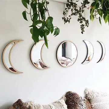 Scandinavian Moon Phase Mirror Set for Home Decor