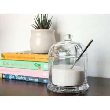 Thick Glass Salt Cellar with Spoon for Kitchen Use