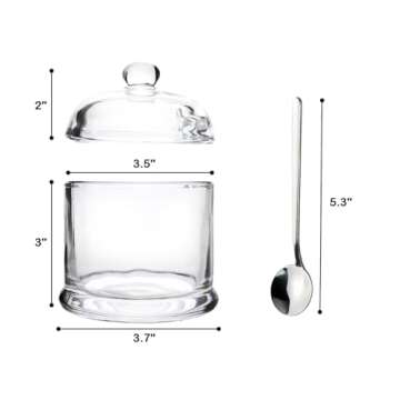 Thick Glass Salt Cellar with Spoon for Kitchen Use