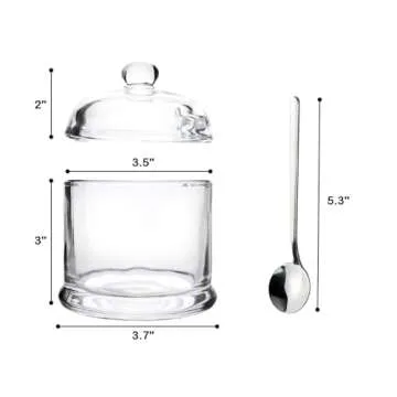 Thick Glass Salt Cellar with Spoon for Kitchen Use