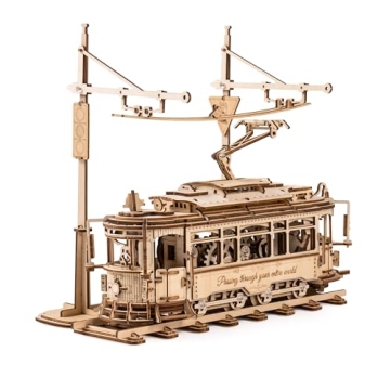 RoWood 3D Puzzles for Adults,Car Model Kit, 3D Wooden Puzzle Mechanical Tram Model,Wood Building Kit...