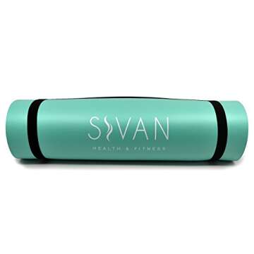 Sivan Health and Fitness Yoga Set 6-Piece- Includes 1/2" Ultra Thick NBR Exercise Mat, 2 Yoga Blocks, 1 Yoga Mat Towel, 1 Yoga Hand Towel and a Yoga Strap (Teal)