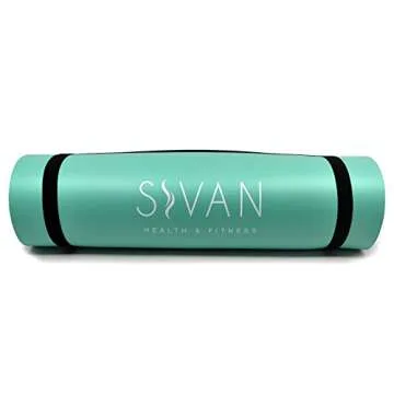 Sivan Health and Fitness Yoga Set 6-Piece- Includes 1/2" Ultra Thick NBR Exercise Mat, 2 Yoga Blocks, 1 Yoga Mat Towel, 1 Yoga Hand Towel and a Yoga Strap (Teal)