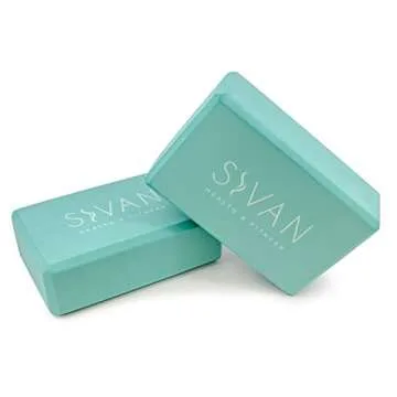 Sivan Health and Fitness Yoga Set 6-Piece- Includes 1/2" Ultra Thick NBR Exercise Mat, 2 Yoga Blocks, 1 Yoga Mat Towel, 1 Yoga Hand Towel and a Yoga Strap (Teal)