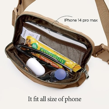 ODODOS Mini Belt Bag Adjustable Strap for Workout Travel