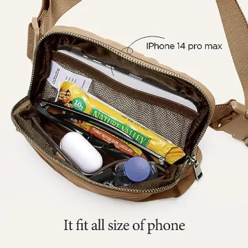 ODODOS Mini Belt Bag Adjustable Strap for Workout Travel