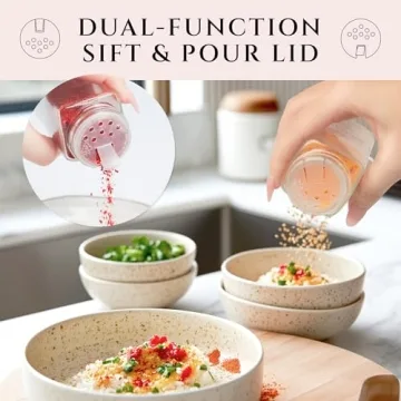 FINESSY Glass Spice Jars with Bamboo Lids for Kitchen Organization